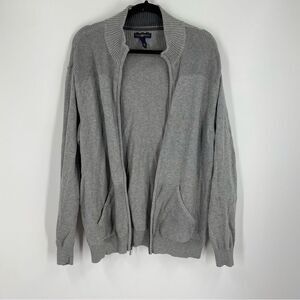 Club Room Men’s Zipper Front Gray Sweater size L